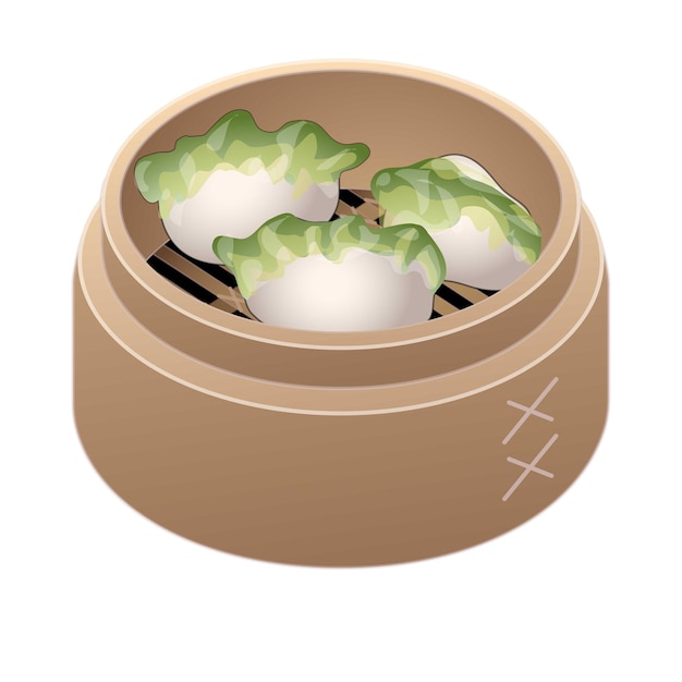 Icono de dumplings japoneses vector de dibujos animados gyoza chino comida casera