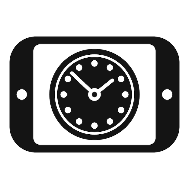 Icono de duración del reloj del teléfono inteligente vector simple Período del plan