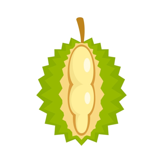 Icono de durian cortado Ilustración plana del icono vectorial de durian recortado para diseño web
