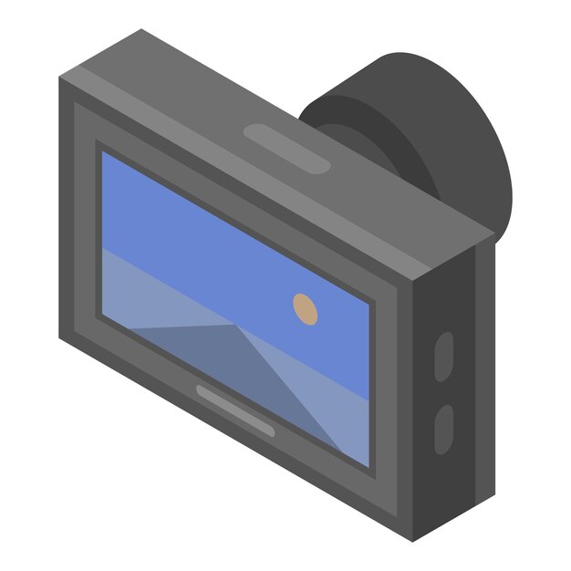 Icono de dvr de coche de carretera Isométrico del icono de vector de dvr de coche de carretera para diseño web aislado sobre fondo blanco