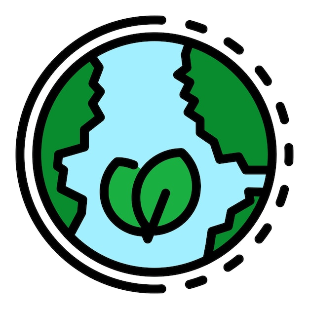 Vector icono de eco global contorno de icono de vector de eco global color plano aislado