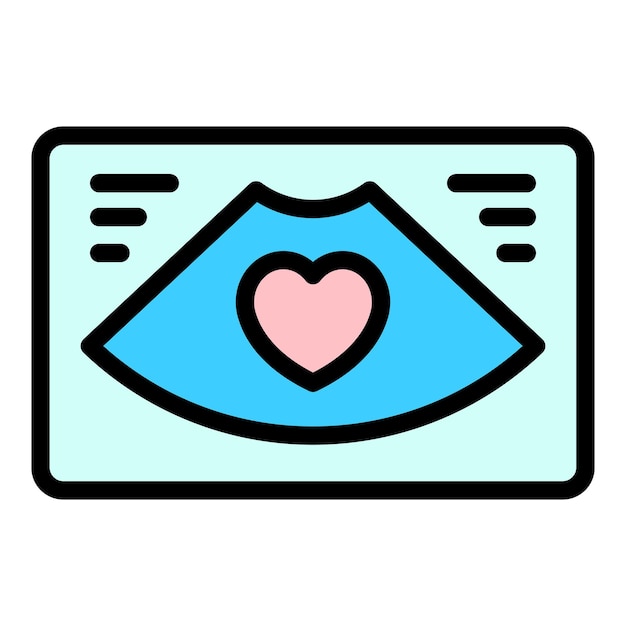 Icono de ecografía Contorno Icono de vector de ecografía para diseño web aislado en color de fondo blanco plano