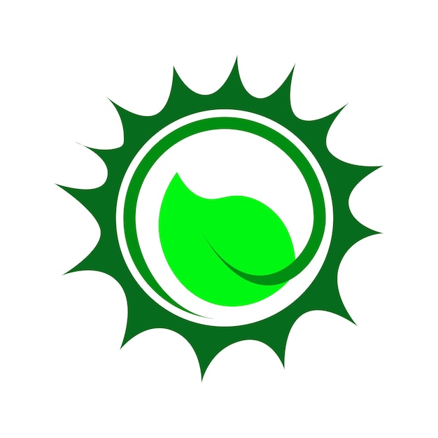 Icono de ecología de la energía solar e ilustración vectorial del logotipo