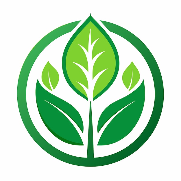 Icono ecológico verde sobre fondo blanco