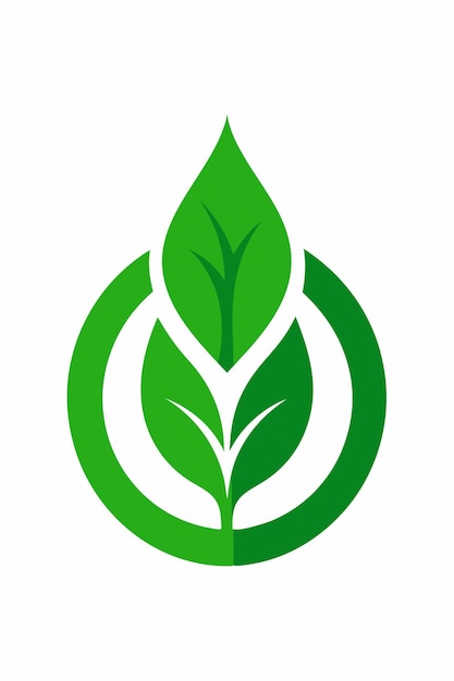 Icono ecológico verde sobre fondo blanco