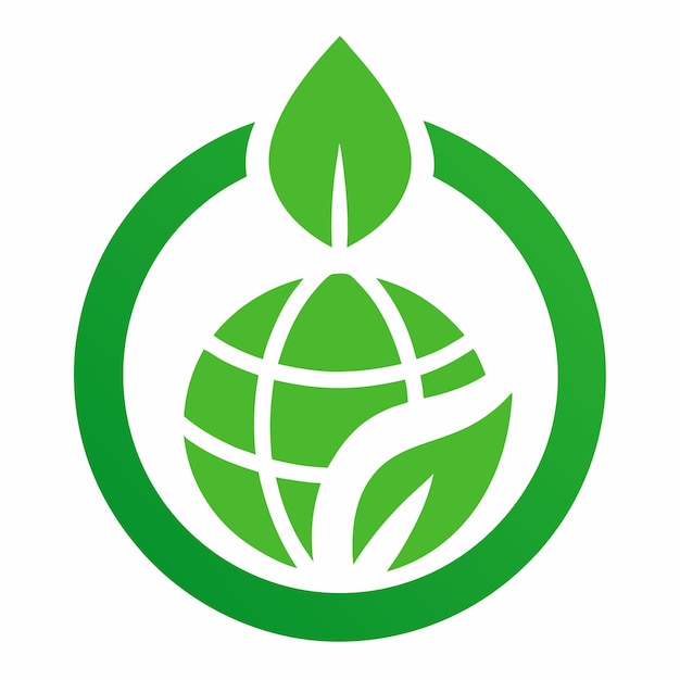 Icono ecológico verde sobre fondo blanco