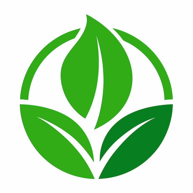 Icono ecológico verde sobre fondo blanco