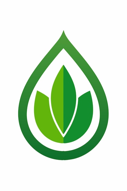 Icono ecológico verde sobre fondo blanco