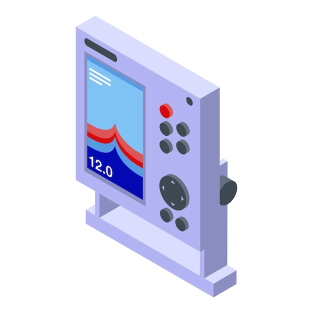 Icono de ecosonda profesional Isométrico del icono de vector de ecosonda profesional para diseño web aislado sobre fondo blanco