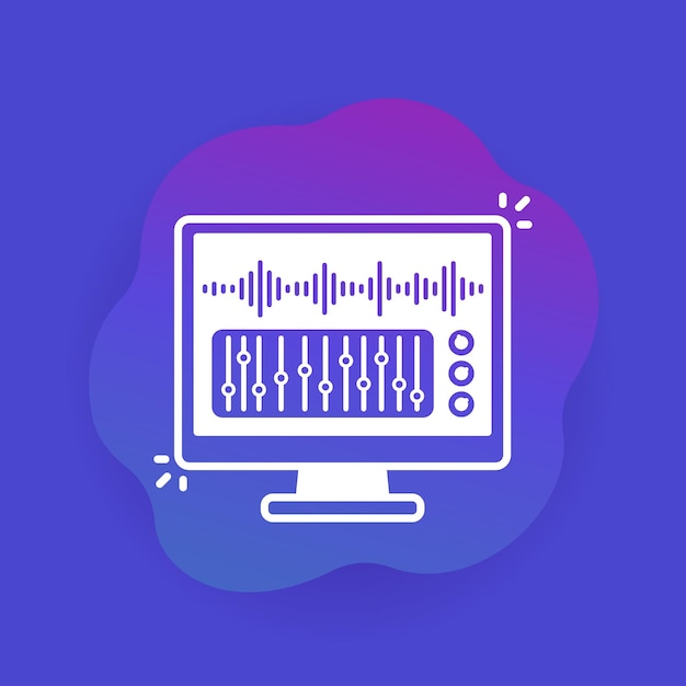 y el icono de edición de sonido vector de audio