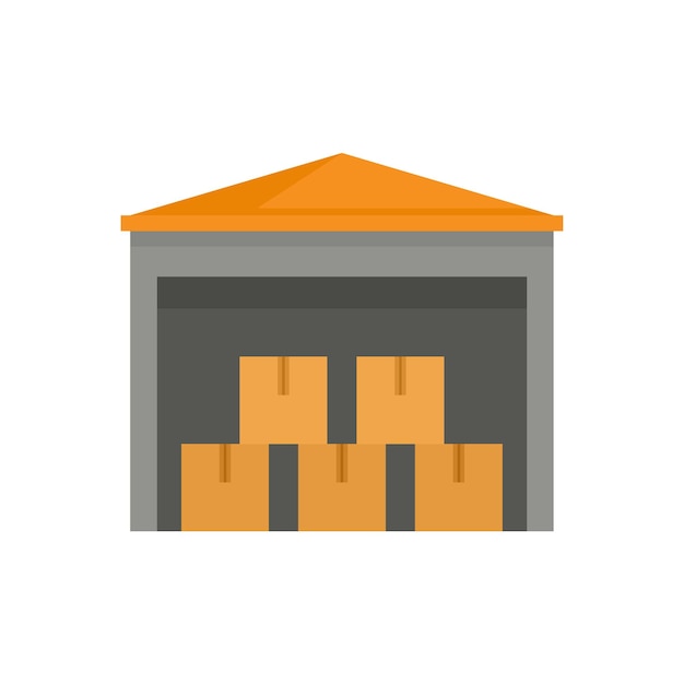 Icono de edificio de almacén Ilustración plana del icono de vector de edificio de almacén aislado sobre fondo blanco