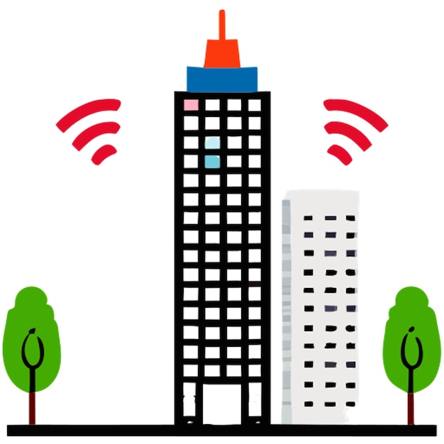 icono de edificio alto y inteligente