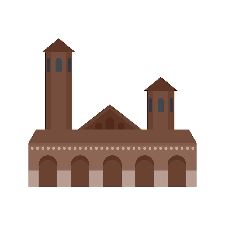 Vector icono de edificio antiguo ilustración plana del icono vectorial de edificio antiguo para la web aislado en blanco