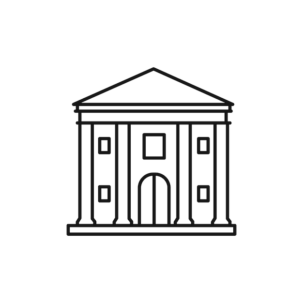 Icono del edificio del ayuntamiento Símbolo plano de línea delgada simple