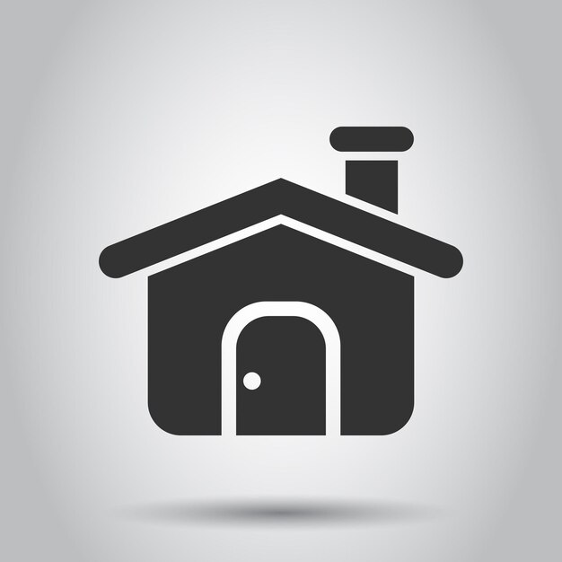 Icono de edificio de casa en estilo plano Ilustración vectorial de apartamento de casa en fondo blanco Concepto de negocio de vivienda de casa