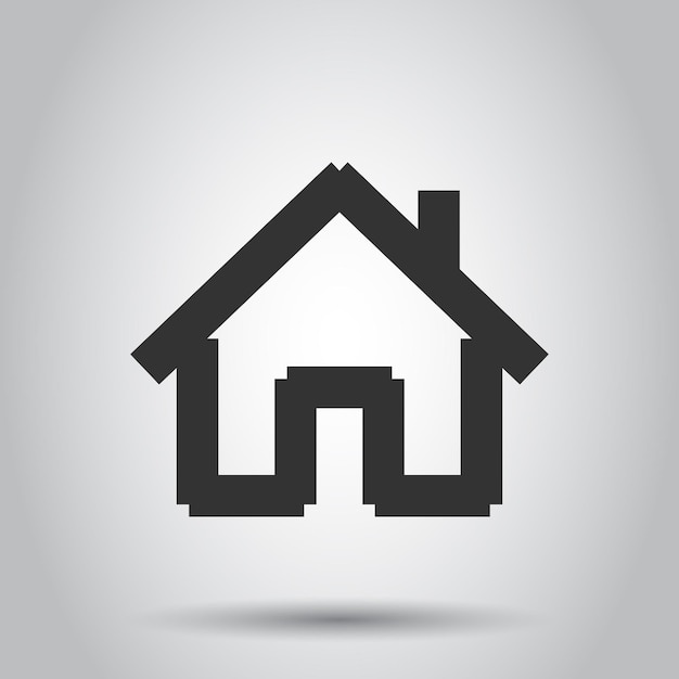 Icono de edificio de casa en estilo plano Ilustración vectorial de apartamento de casa en fondo blanco Concepto de negocio de vivienda de casa