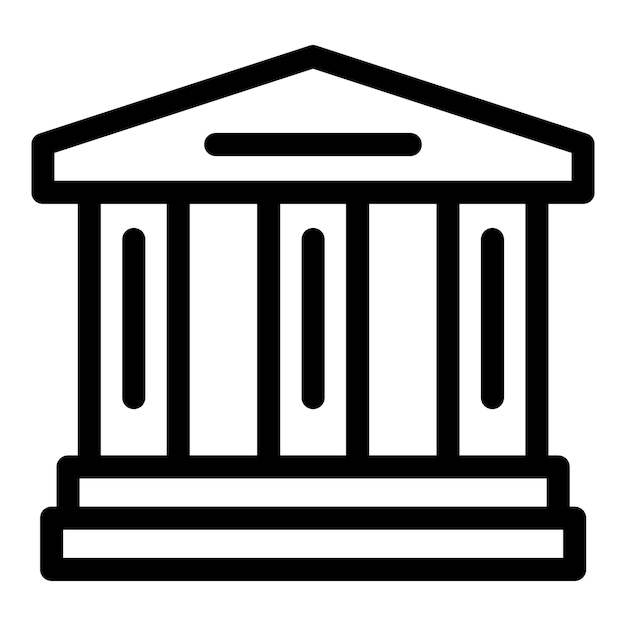 Icono de edificio de corte Icono de vector de edificio de corte de contorno para diseño web aislado sobre fondo blanco