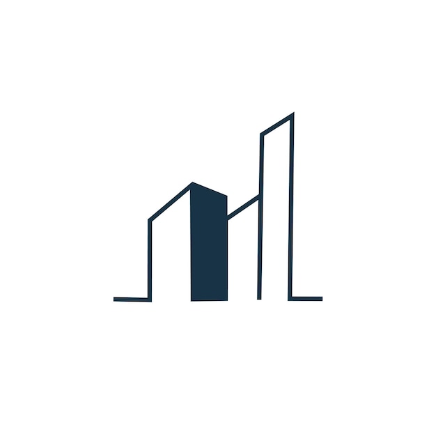 Icono de edificio Diseño minimalista del logotipo de bienes raíces