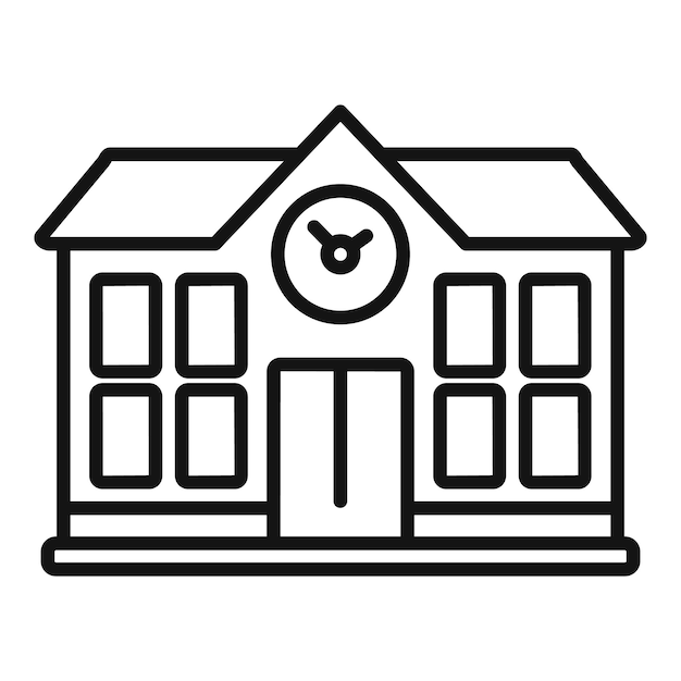 Icono de edificio escolar vector de contorno Educación de grado Formación de éxito
