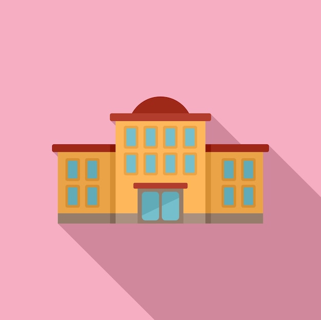 Icono de edificio escolar vector plano Aula exterior Gente de la ciudad