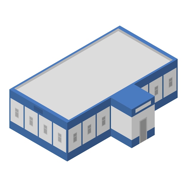 Icono de edificio de fábrica de leche Isométrico de icono de vector de edificio de fábrica de leche para diseño web aislado sobre fondo blanco