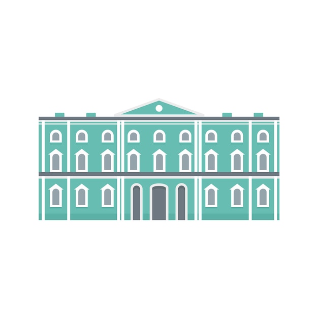 Vector icono de edificio histórico de la ciudad verde ilustración plana del icono vectorial de edificio histórico la ciudad verde para diseño web