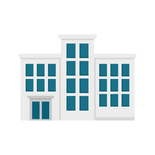 Icono de edificio de hospital psiquiátrico Ilustración plana del icono de vector de edificio de hospital psiquiátrico aislado sobre fondo blanco