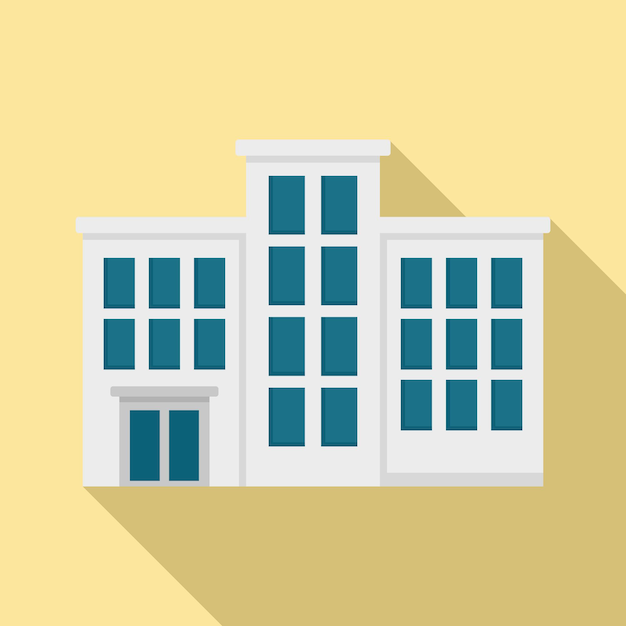 Icono de edificio de hospital psiquiátrico Ilustración plana del icono de vector de edificio de hospital psiquiátrico para diseño web