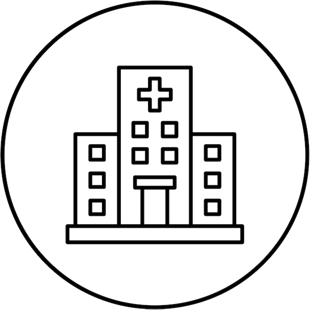 Icono del edificio del hospital