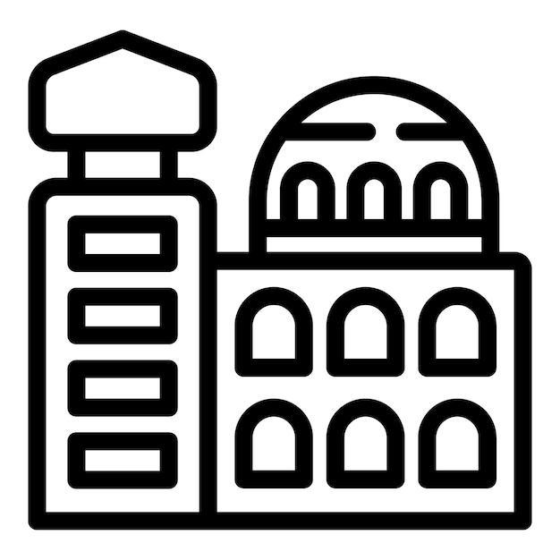 Icono de edificio judío vector de contorno Israel Torá Estrella David