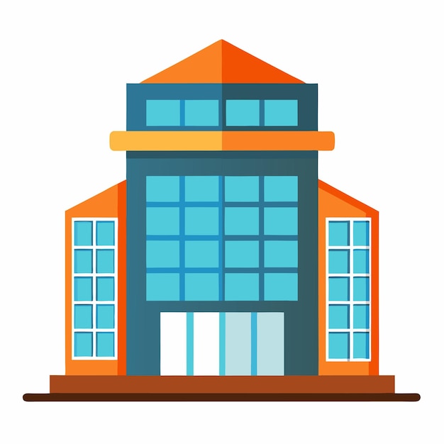 Icono de edificio de oficina sobre un fondo blanco
