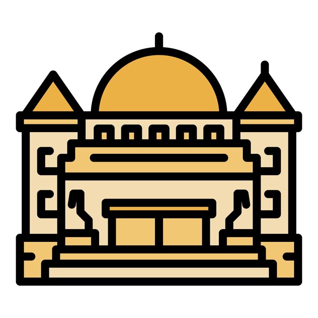 Icono del edificio del parlamento de la ciudad Contorno del edificio del Parlamento de la ciudad Icono vectorial color plano aislado