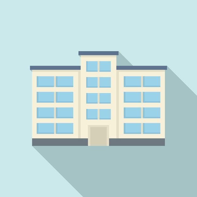 Icono de edificio de pensiones Ilustración plana del icono de vector de edificio de pensiones para diseño web