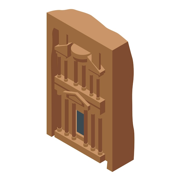 Icono de edificio de piedra de Jordania vector isométrico Viaje nacional Día de la ciudad