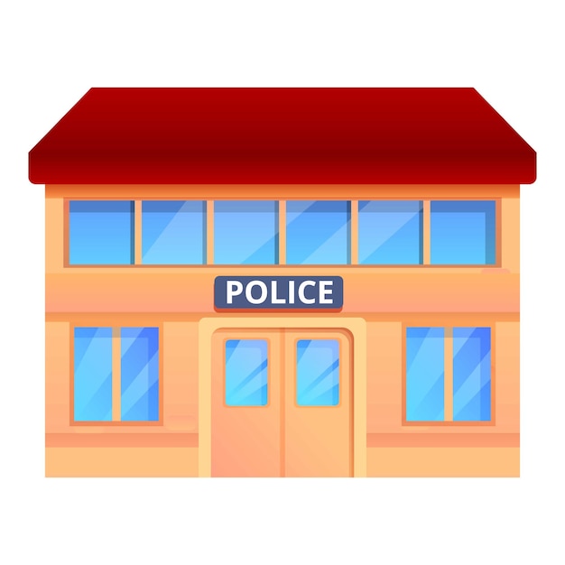 Icono de edificio de policía Icono vectorial de edificio de Policía para diseño web aislado en fondo blanco