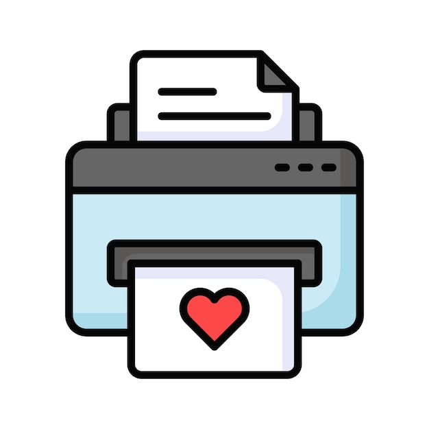 Icono editable bien diseñado de la impresora en el estilo de moda de vector premium