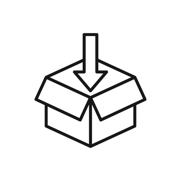 Icono editable de la caja del paquete Ilustración vectorial aislada en fondo blanco utilizando el sitio web de presentación o la aplicación móvil