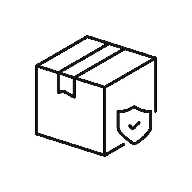 Icono editable de la caja del paquete de protección Ilustración vectorial aislada en fondo blanco utilizando el sitio web de presentación o la aplicación móvil