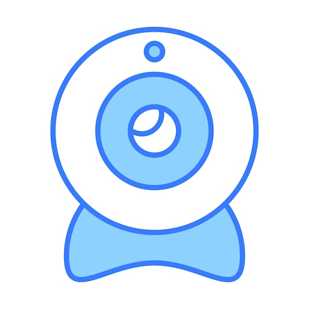 Un icono editable de cámara web en el estilo de diseño plano de la cámara de computadora vectorial