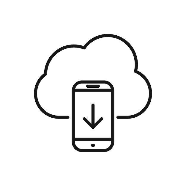 Icono editable de computación en la nube para teléfono inteligente Ilustración vectorial aislada en fondo blanco usando para sitio web de presentación o aplicación móvil