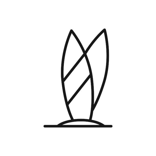 Icono editable del concepto de playa de tabla de surf Ilustración vectorial aislada en fondo blanco usando para sitio web de presentación o aplicación móvil