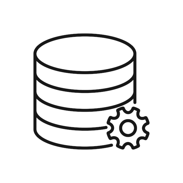 Icono editable de la configuración de la base de datos Ilustración vectorial aislada en fondo blanco utilizando para el sitio web de presentación o un móvil