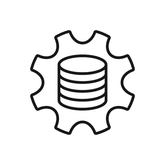 Icono editable de la configuración de la base de datos Ilustración vectorial aislada en fondo blanco utilizando para el sitio web de presentación o un móvil
