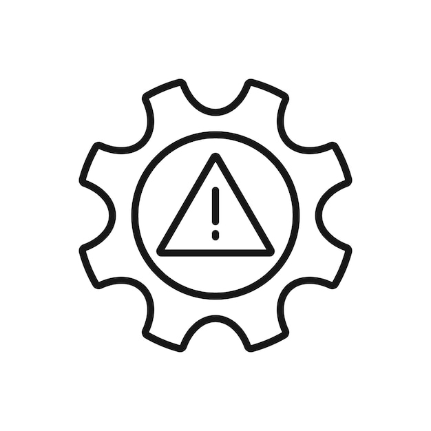 Icono editable de la ilustración vectorial de alerta de Cogwheel aislada sobre un fondo blanco utilizando para el sitio web de presentación o un móvil