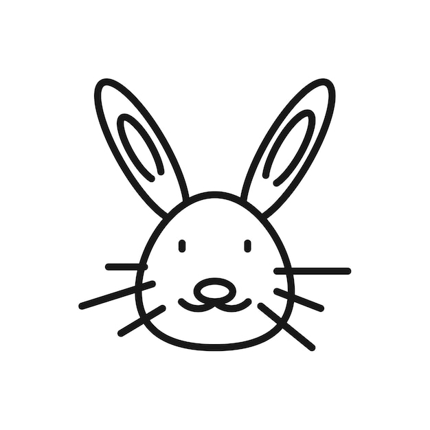 Icono editable de ilustración vectorial de conejo o conejo aislado en fondo blanco utilizando el sitio web de presentación o la aplicación móvil