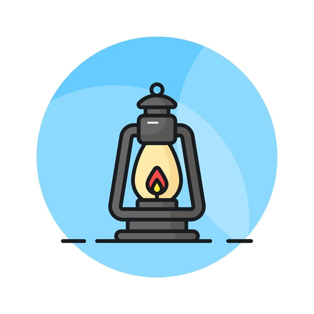 Un icono editable de linterna vintage en el vector de estilo de moda de la lámpara vintage