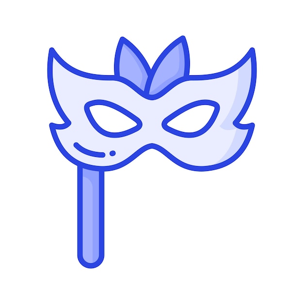 Un icono editable de máscara de fiesta en estilo de moda Una hermosa mascarada de accesorios de fiesta
