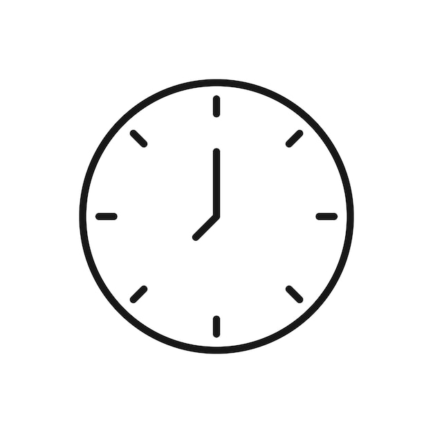 Icono editable del tiempo Reloj de pared Ilustración vectorial aislada en fondo blanco usando para sitio web de presentación o aplicación móvil