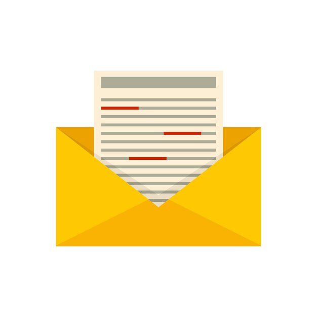 Icono del editor de correo de Office Ilustración plana del icono de vector del editor de correo de Office aislado sobre fondo blanco