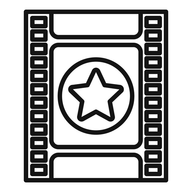 Icono de editor de película estrella vector de contorno Película de montaje Gráfico de noticias